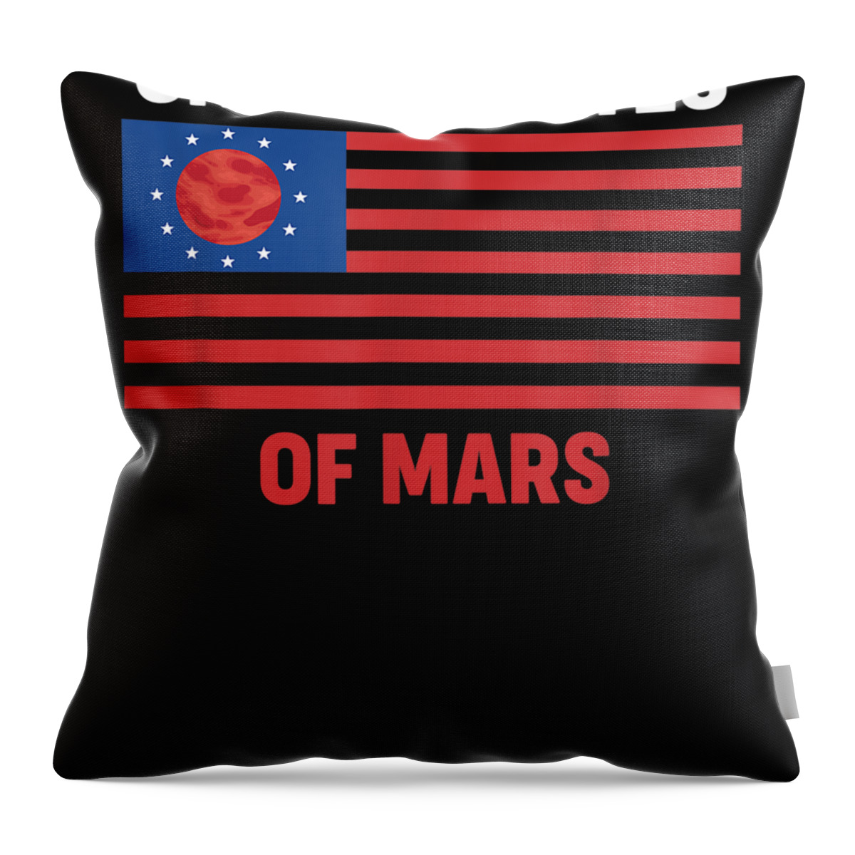 United States Of Mars Flag Throw Pillow by Yvonne Remick | Pixels