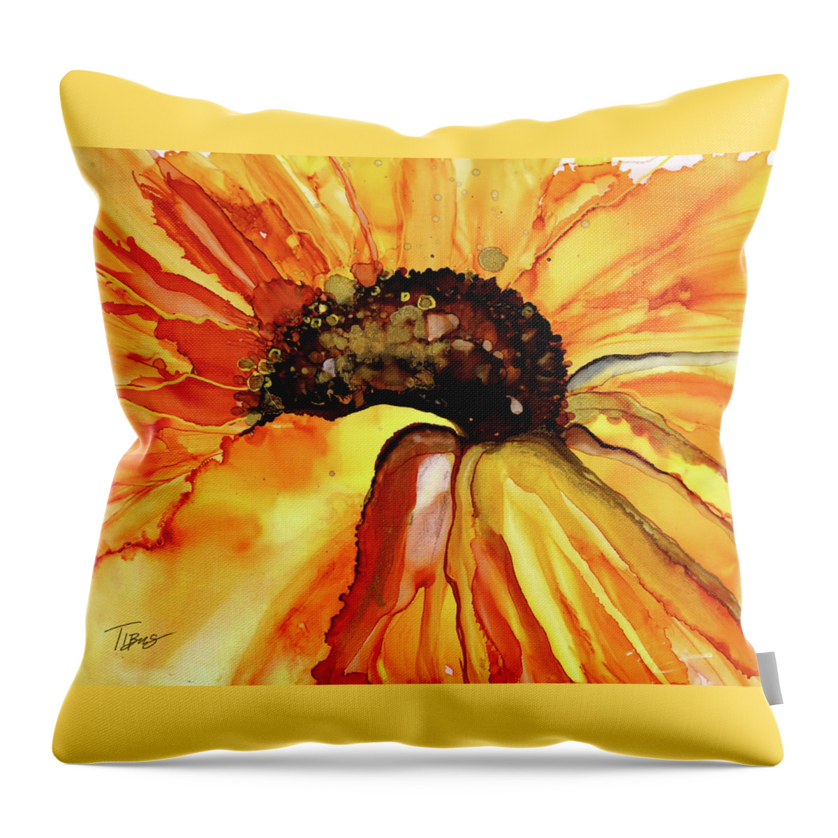  Throw Pillow featuring the painting United Ukraine by Julie Tibus