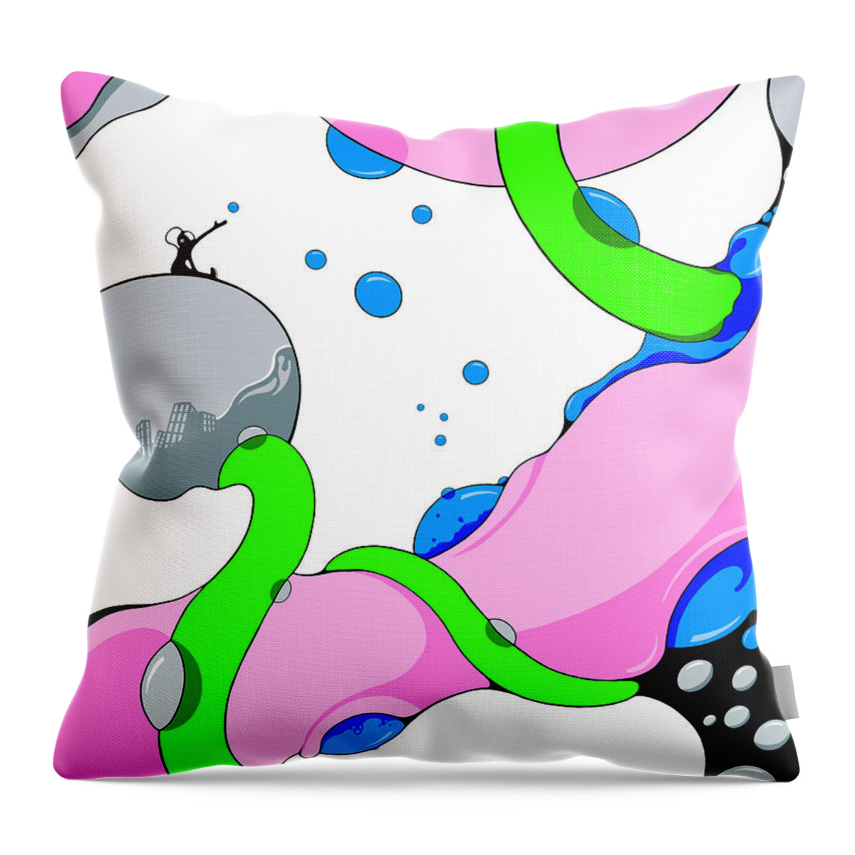 Vine Throw Pillow featuring the digital art Unnatural Selection by Craig Tilley