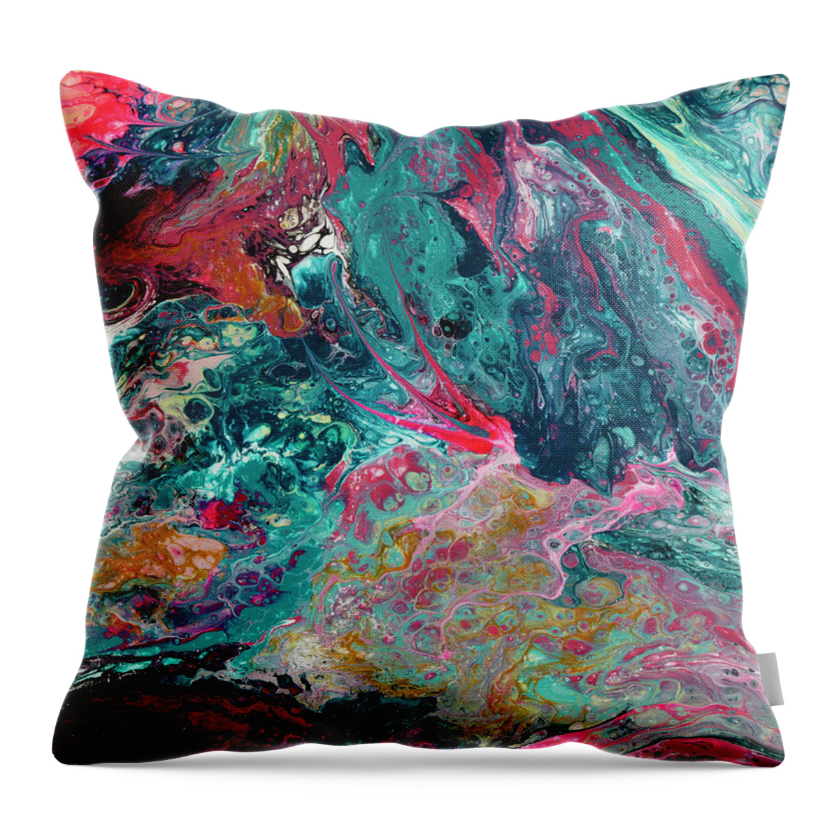 Abstract Art Throw Pillow featuring the painting Untitled...for now. by Tessa Evette