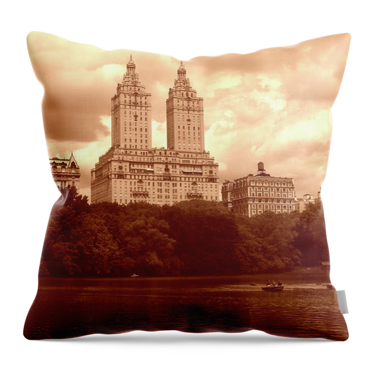 Central Park Print Throw Pillow featuring the photograph Upper West Side and Central Park, Manhattan by Monique Wegmueller