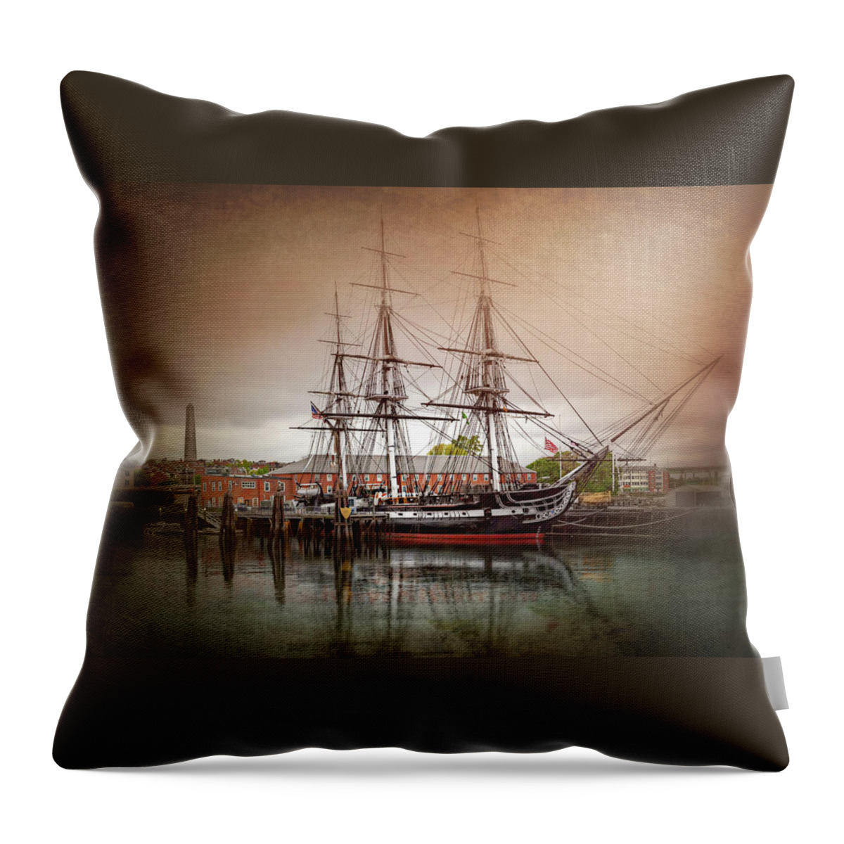 Boston Throw Pillow featuring the photograph USS Constitution Boston by Carol Japp