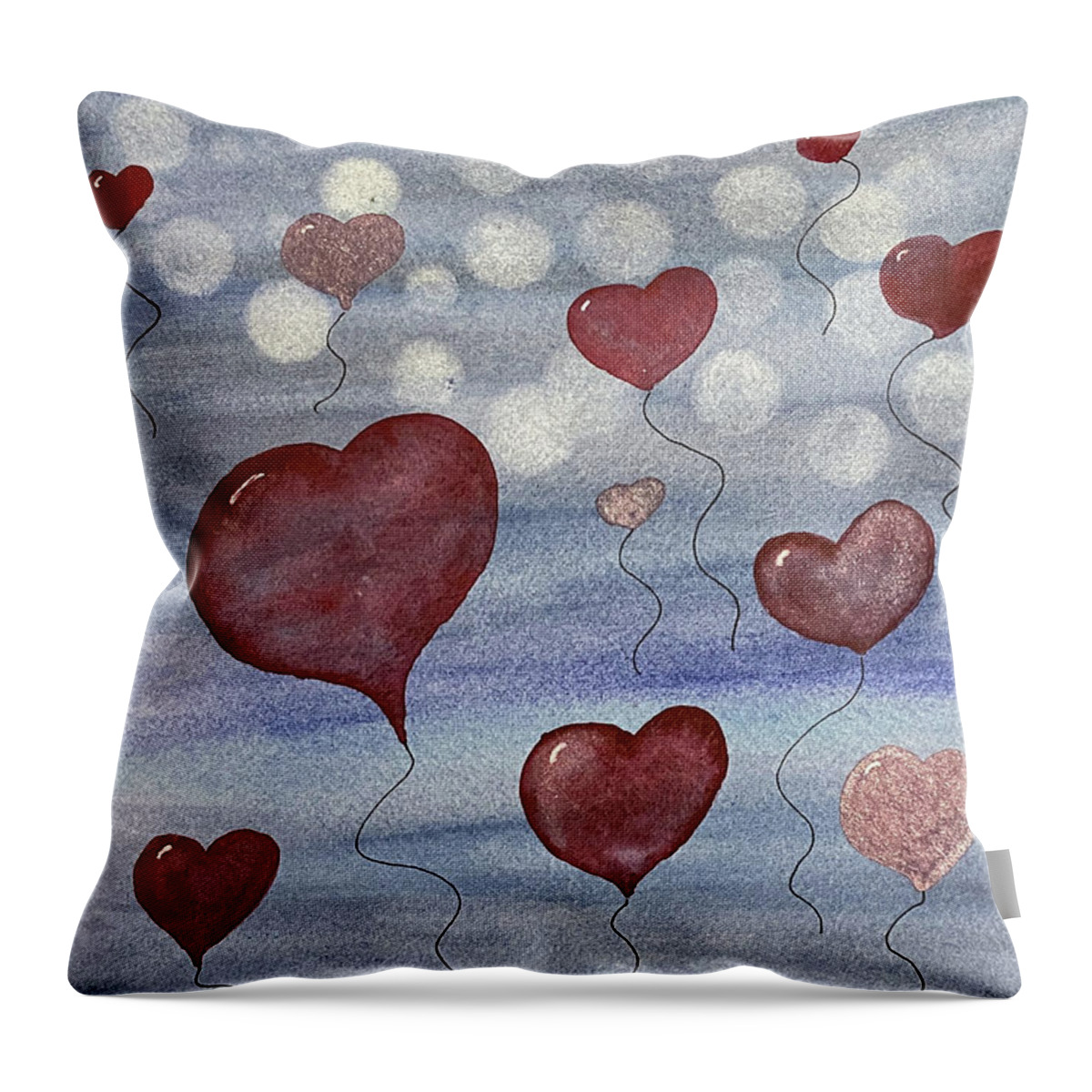 Valentines Day Throw Pillow featuring the painting Valentine's Day in Seattle by Lisa Neuman