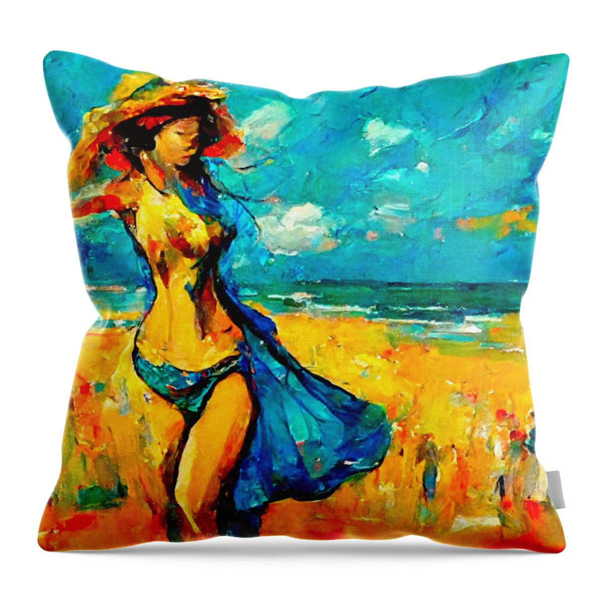 Vincent Van Gogh Throw Pillow featuring the digital art Van Gogh #15 by Craig Boehman