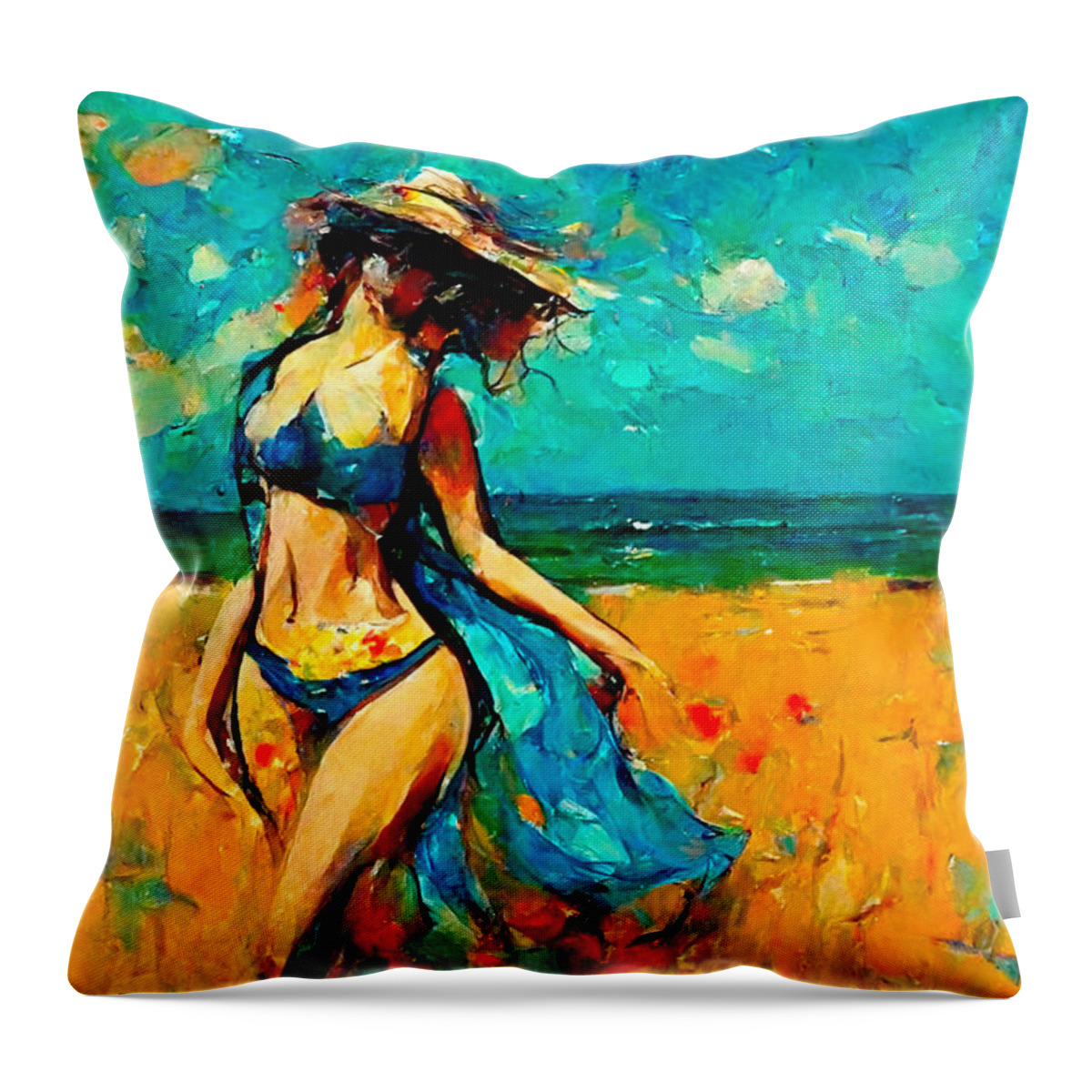 Vincent Van Gogh Throw Pillow featuring the digital art Van Gogh #18 by Craig Boehman
