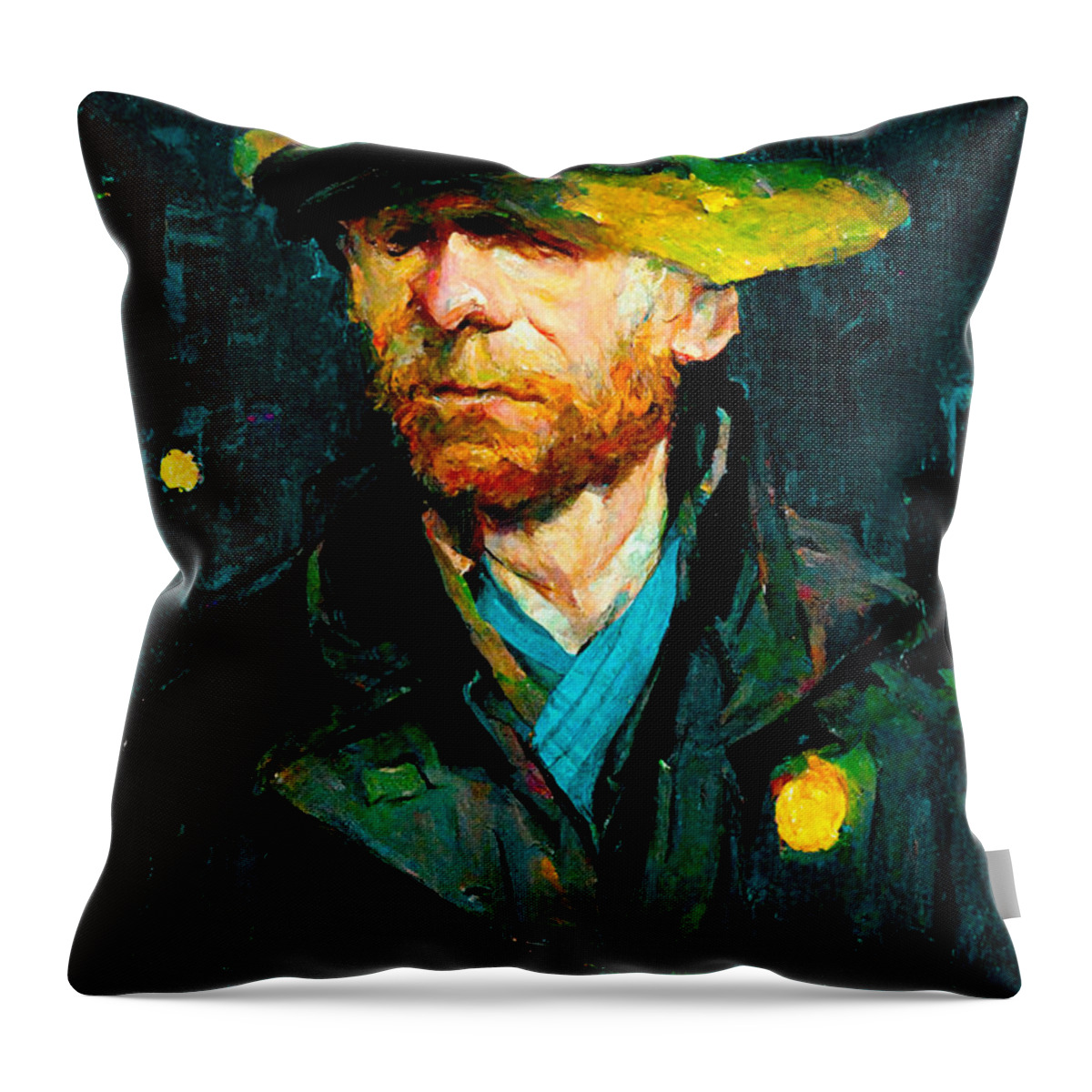 Vincent Van Gogh Throw Pillow featuring the digital art Van Gogh #4 by Craig Boehman