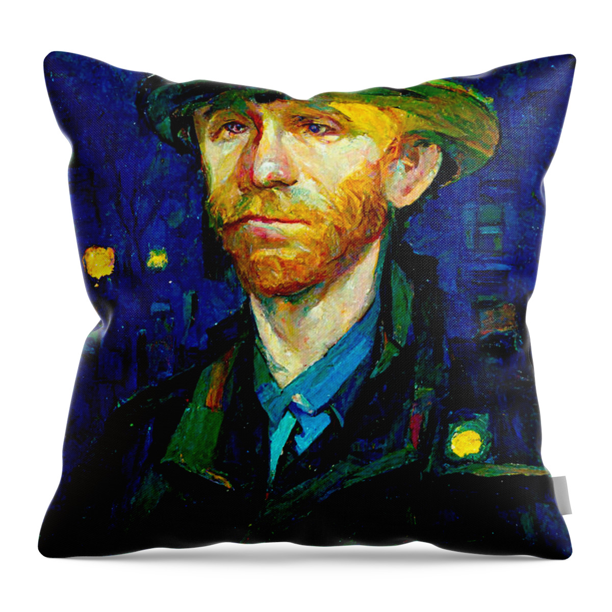 Vincent Van Gogh Throw Pillow featuring the digital art Van Gogh #5 by Craig Boehman