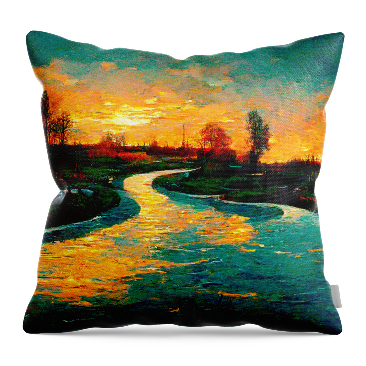 Vincent Van Gogh Throw Pillow featuring the digital art Van Gogh #6 by Craig Boehman