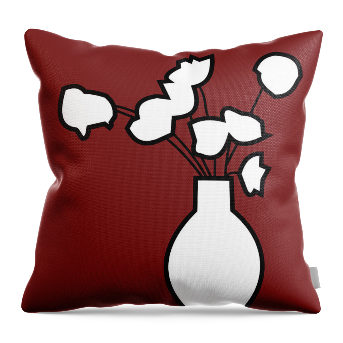 Poppy Throw Pillow featuring the digital art Vase of poppies by Fatline Graphic Art