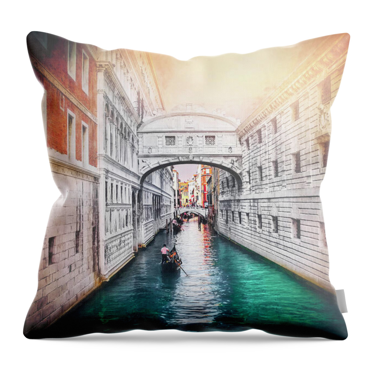 Bridge Of Sighs Throw Pillow featuring the photograph Venice Italy Bridge of Sighs by Carol Japp