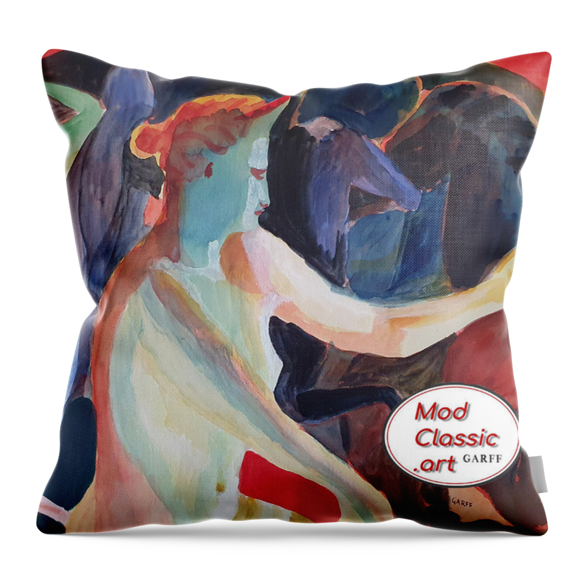 Masterpiece Paintings Throw Pillow featuring the painting Venus in the Mirror ModClassic Art Style by Enrico Garff