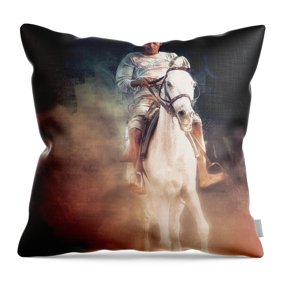 Photography Throw Pillow featuring the photograph Versova Rider by Craig Boehman
