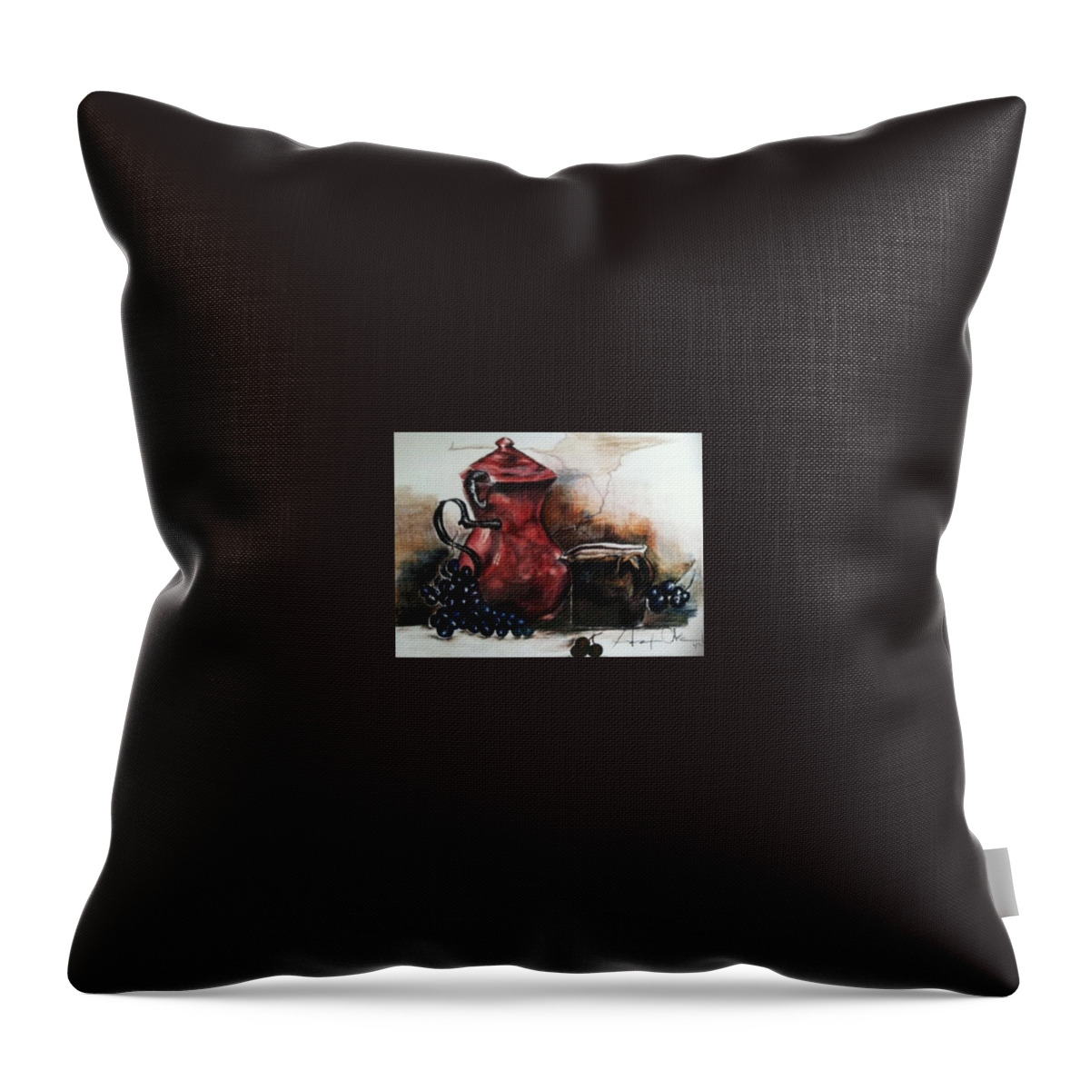  Throw Pillow featuring the mixed media Very Good by Angie ONeal