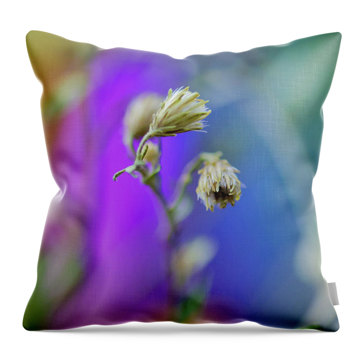 Abstract Flower Photograph Throw Pillow featuring the photograph Vibrant Aura by Az Jackson