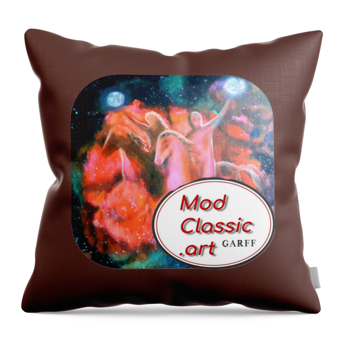 Horses Throw Pillow featuring the painting Victorious Pair by Enrico Garff