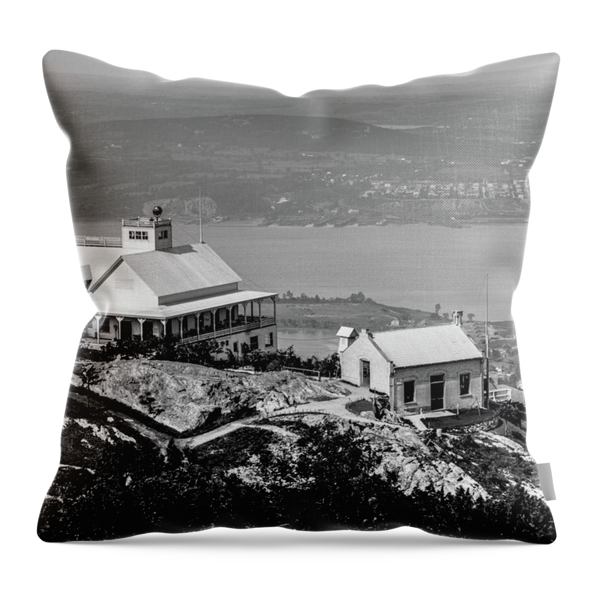 Hudson Valley Throw Pillow featuring the digital art View from Mount Beacon, Circa 1900 by The Hudson Valley