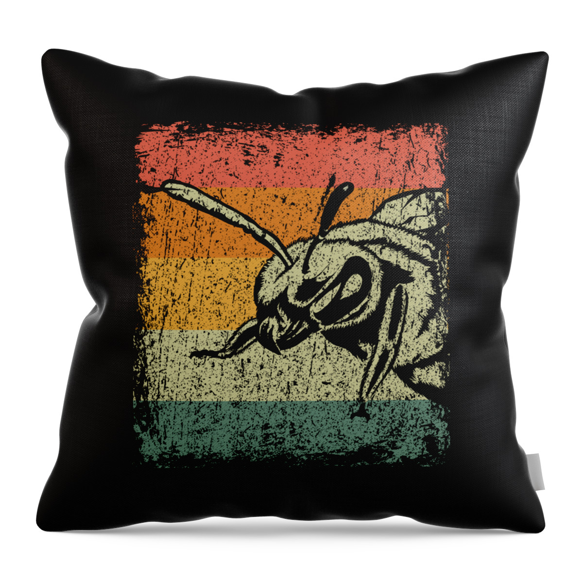 Bee Throw Pillow featuring the digital art Vintage Bee Wasp Gift by J M