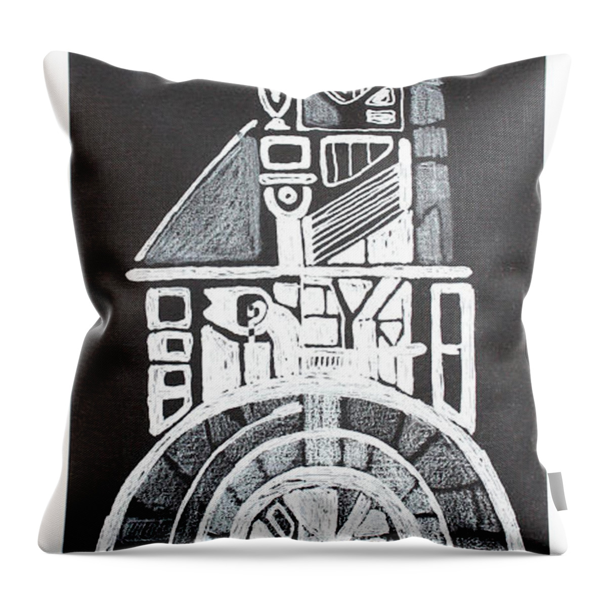 Russian Artists New Wave Throw Pillow featuring the drawing Voyage by Tatiana Koltachikhina