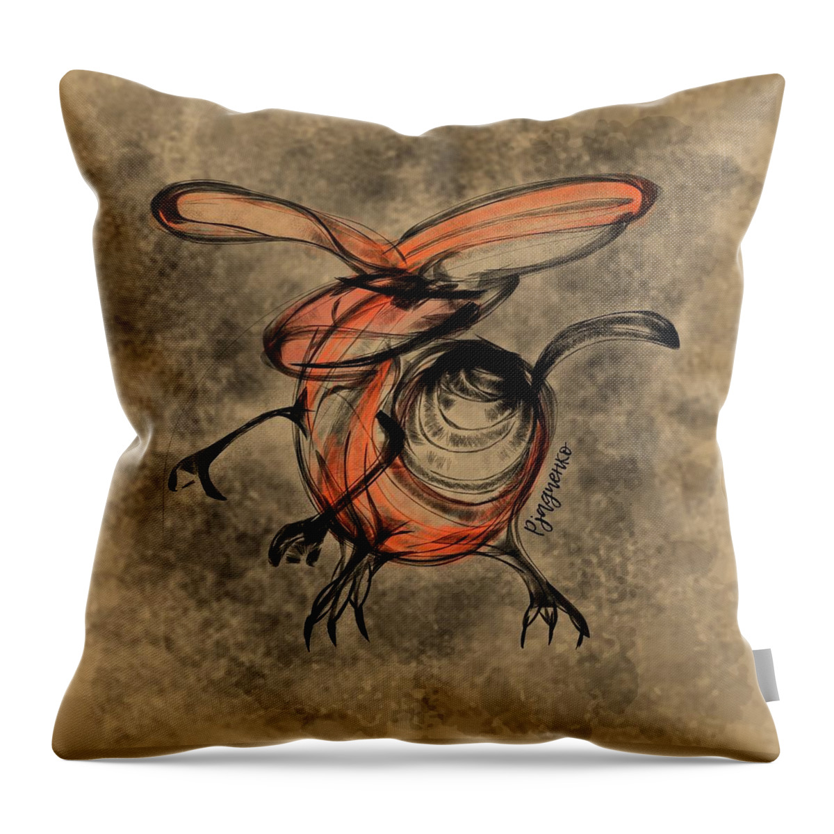 Creature Throw Pillow featuring the digital art Walk in to the storm by Ljev Rjadcenko