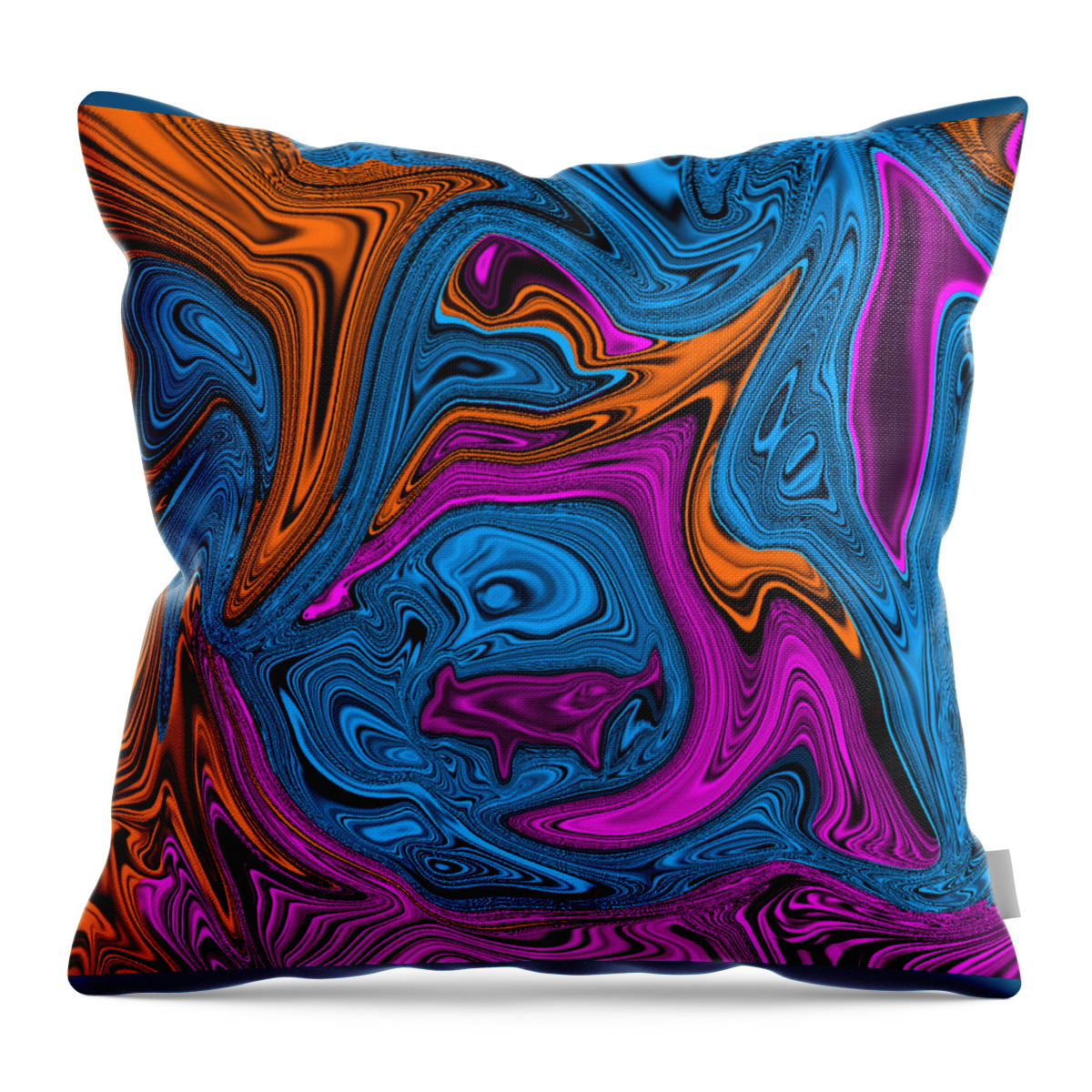 Abstract Art Throw Pillow featuring the digital art Walking the Dog Abstract by Ronald Mills