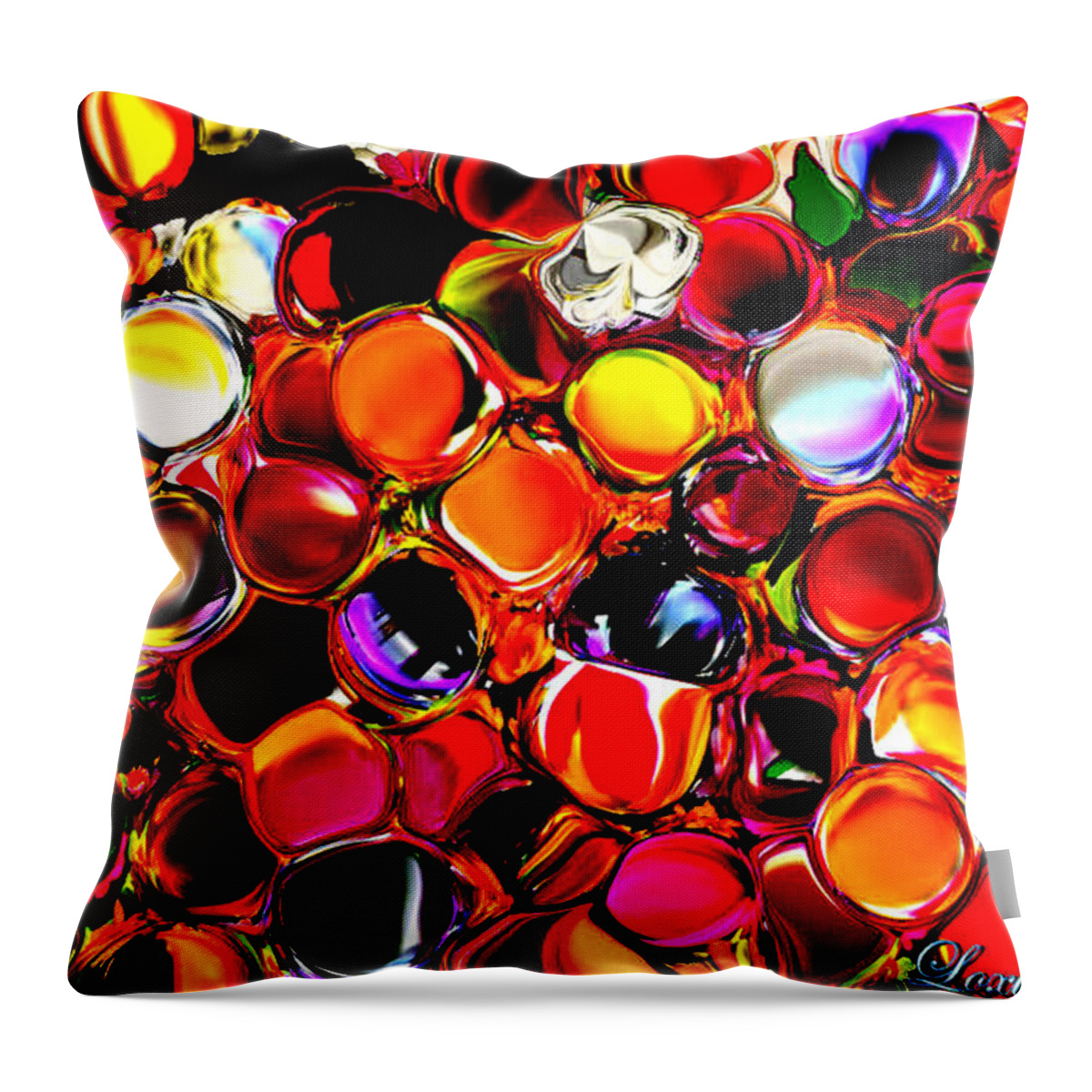 Digital Throw Pillow featuring the digital art Warm Colors by Loxi Sibley