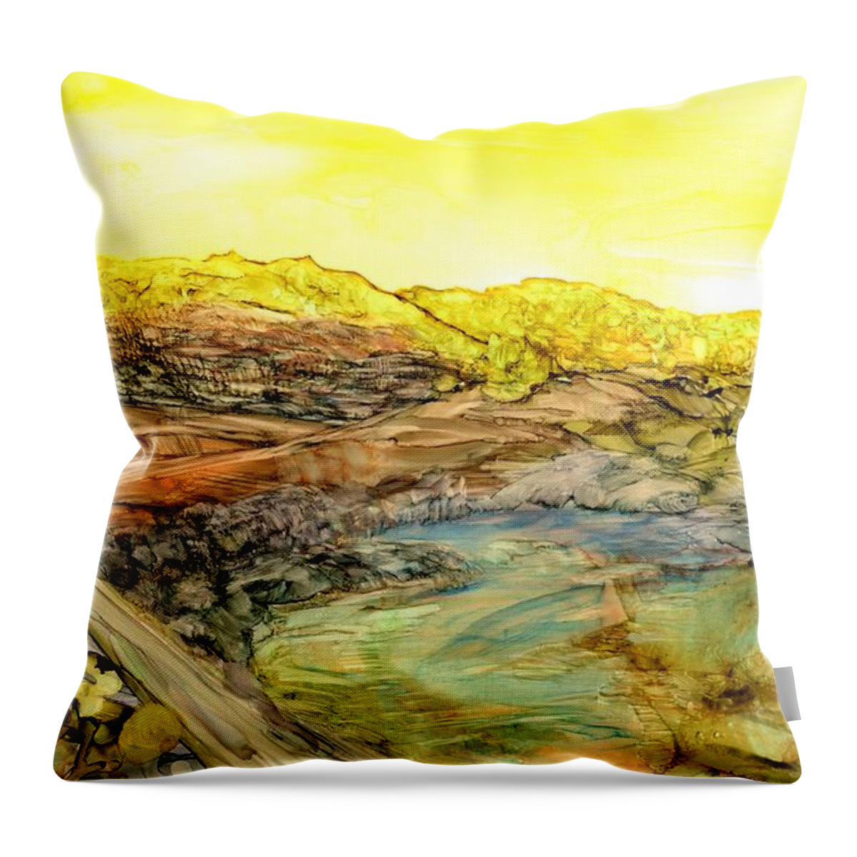 Bright Throw Pillow featuring the painting Washout by Angela Marinari