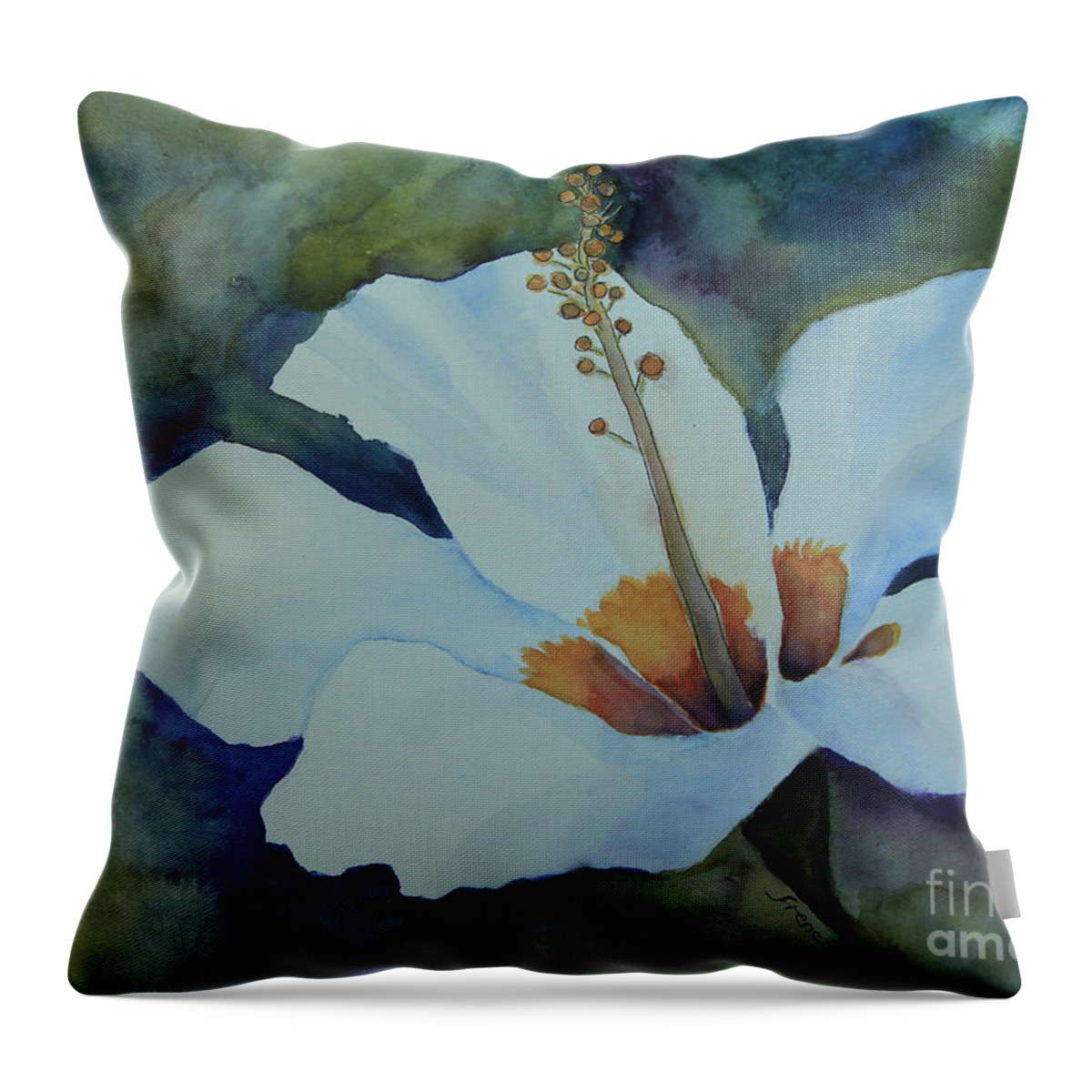 Lily Throw Pillow featuring the painting Watercolor Lily by Jeanette French
