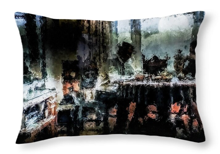 Artwork Throw Pillow featuring the mixed media We have said our last goodbye by Aleksandrs Drozdovs