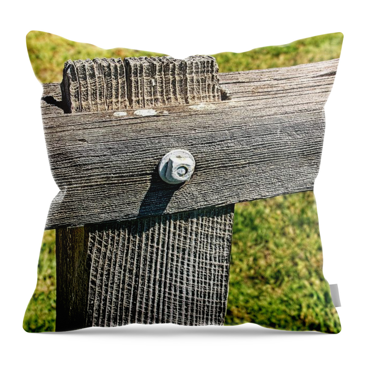 Timber Throw Pillow featuring the photograph Weathered Fence by David Desautel