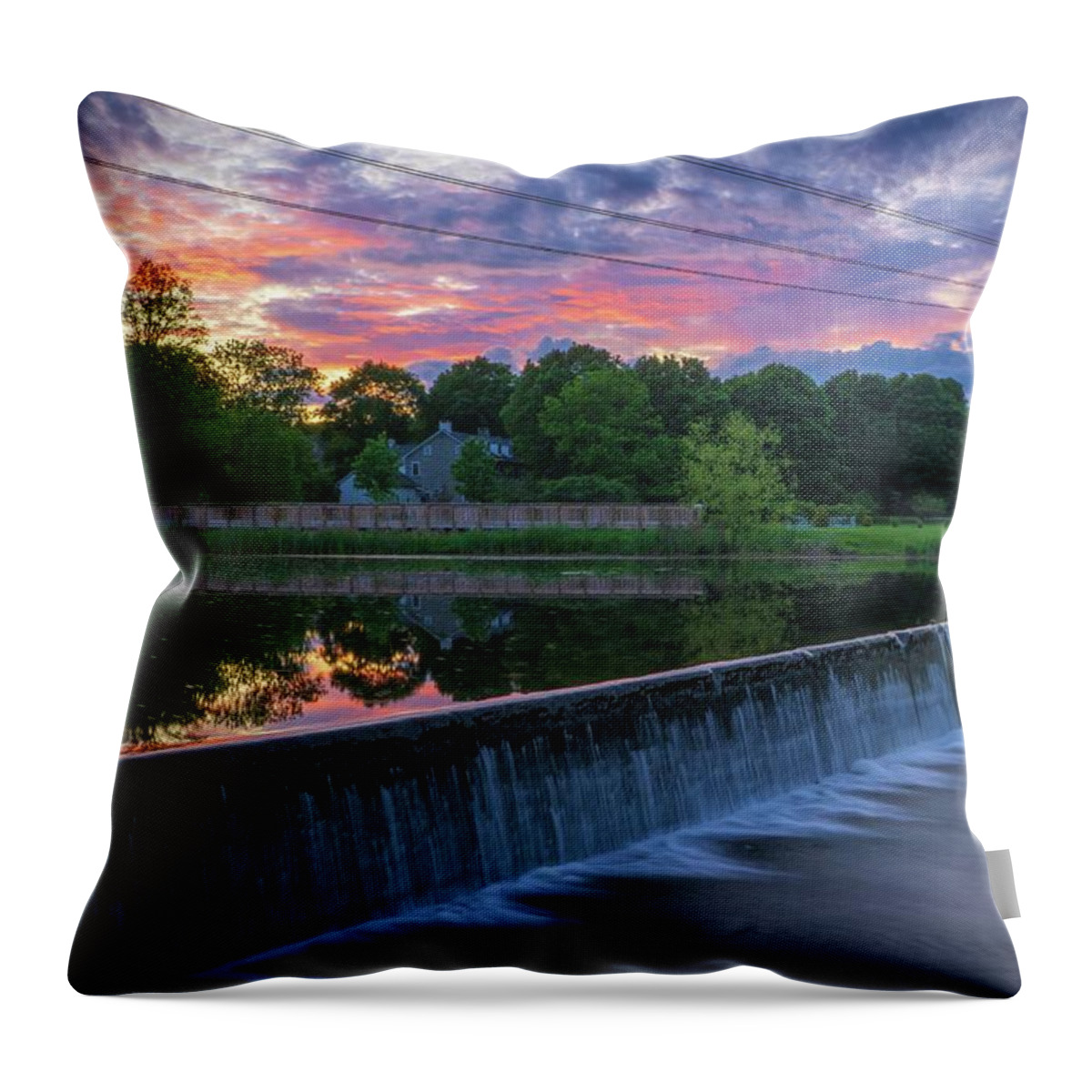 Sunset Throw Pillow featuring the photograph Wehr's Dam Spectacular Sunset by Jason Fink