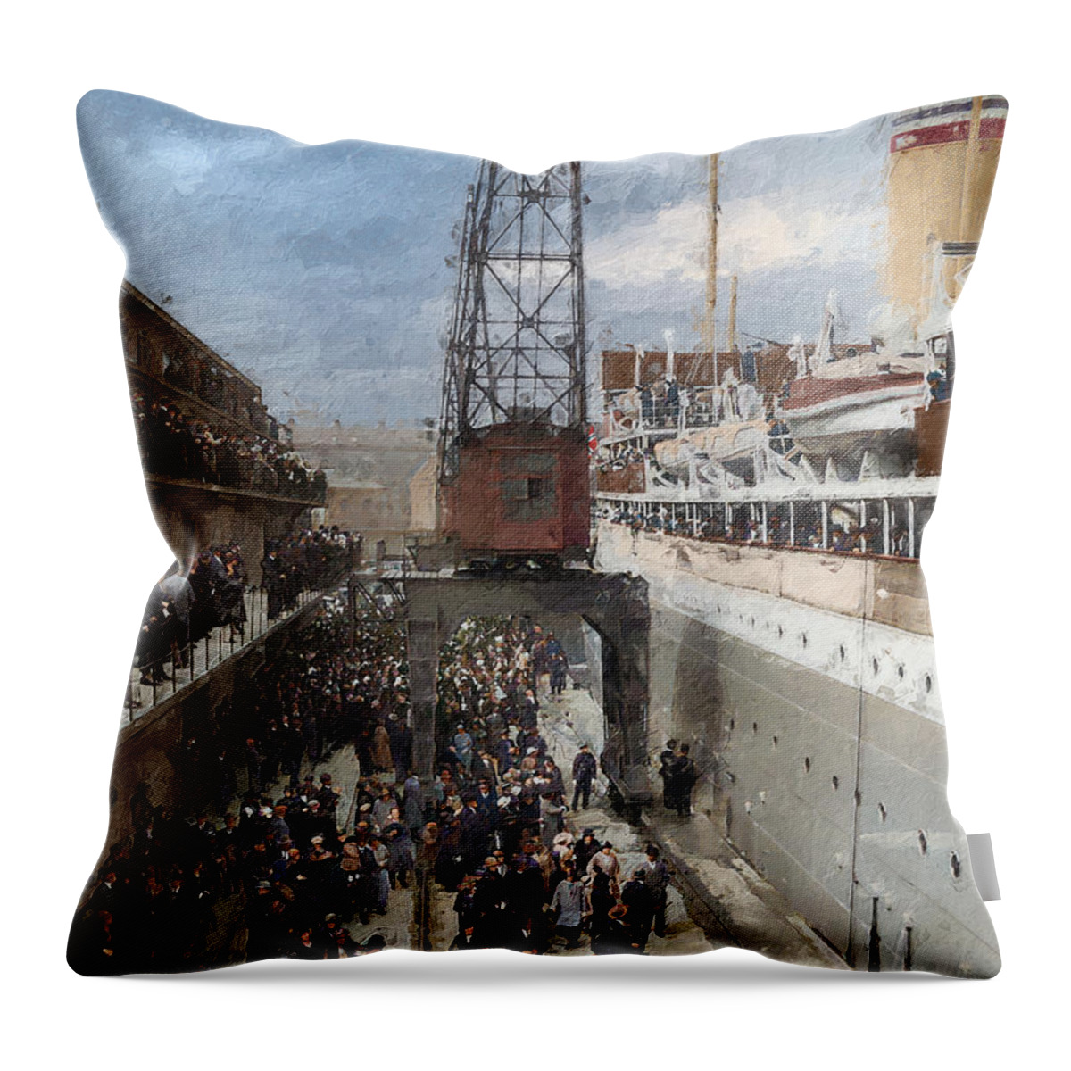 Steamer Throw Pillow featuring the digital art Welcome Home by Geir Rosset