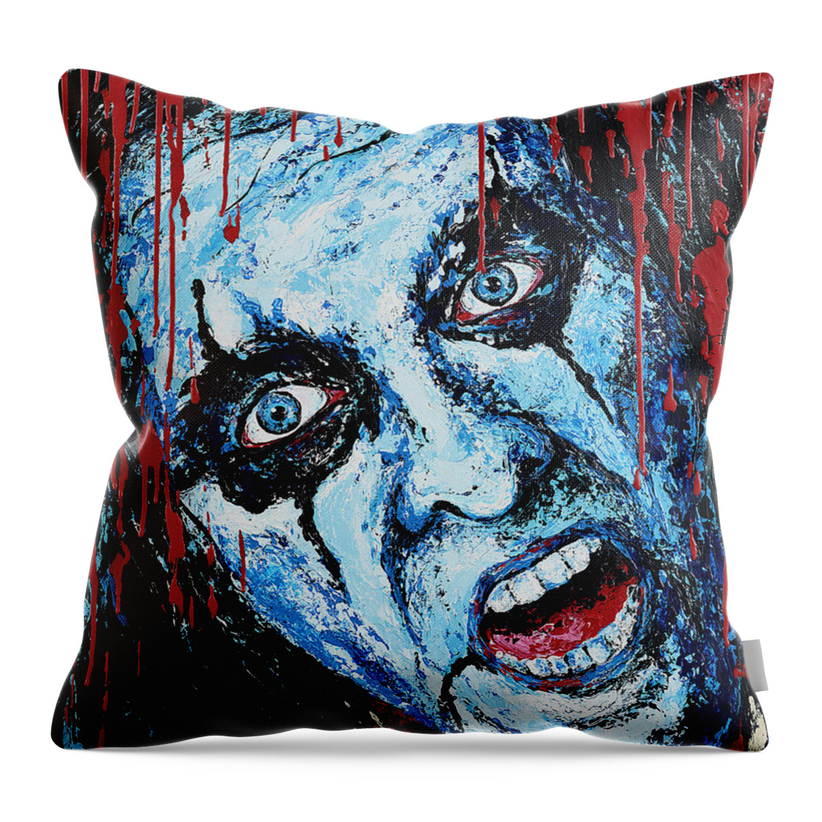 Alice Cooper Throw Pillow featuring the painting Welcome to my nightmare by Steve Follman