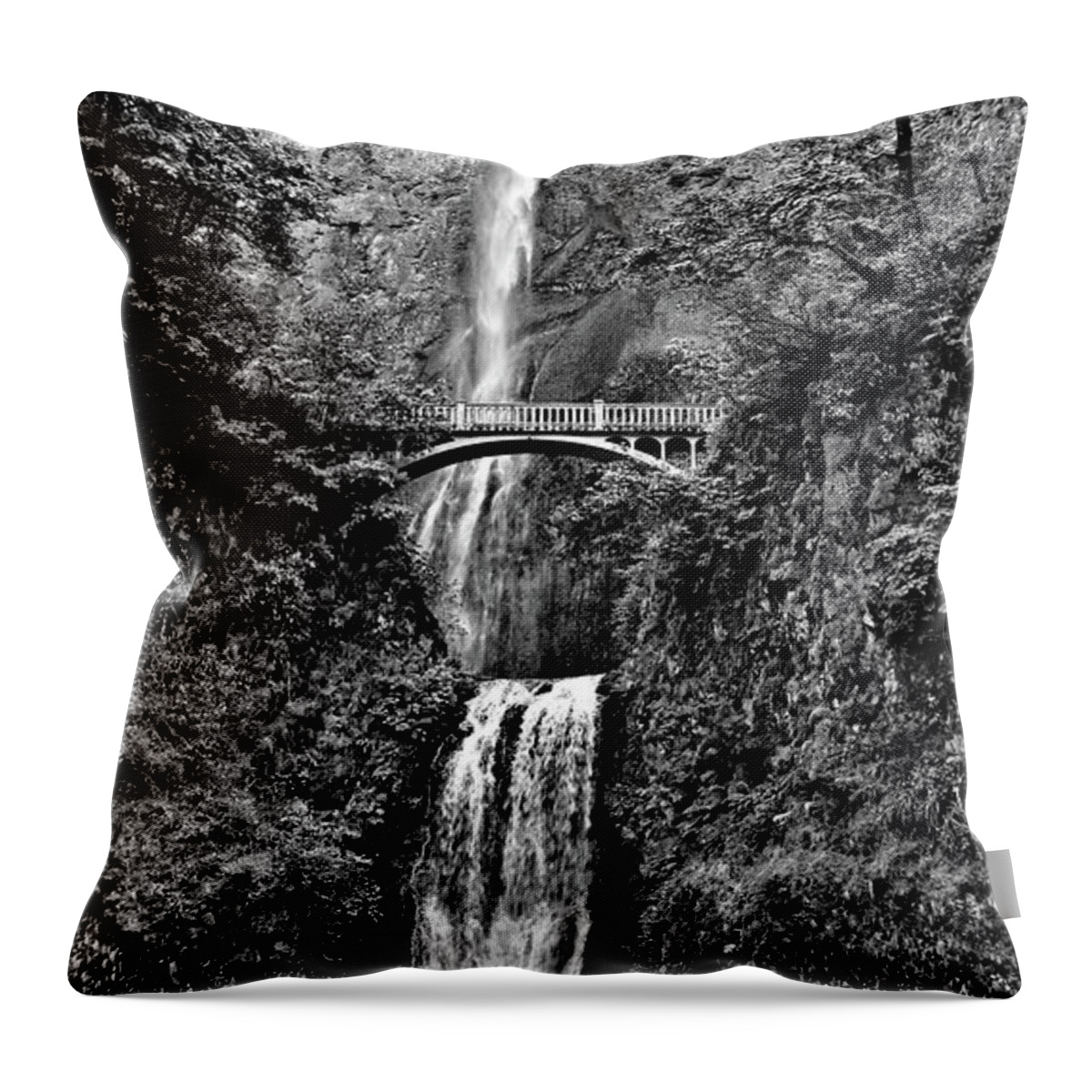 Postponed Destiny Throw Pillow featuring the photograph Postponed Destiny -- Multnomah Falls at The Columbia River Gorge, Oregon by Darin Volpe