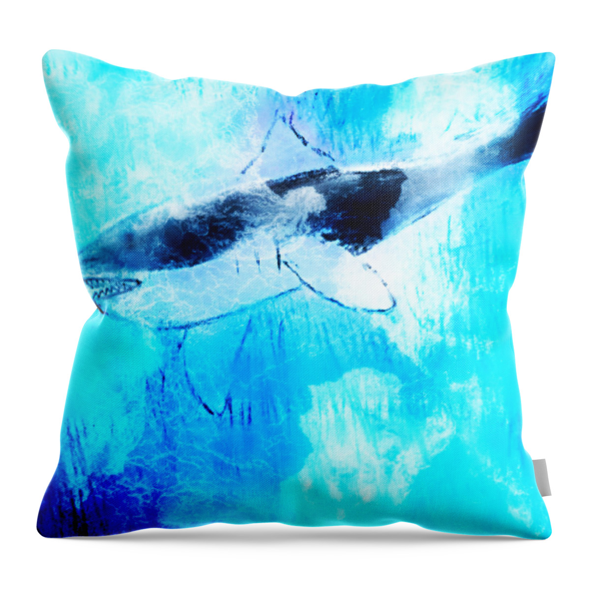 Whale Throw Pillow featuring the drawing Whale Art by Anna Adams