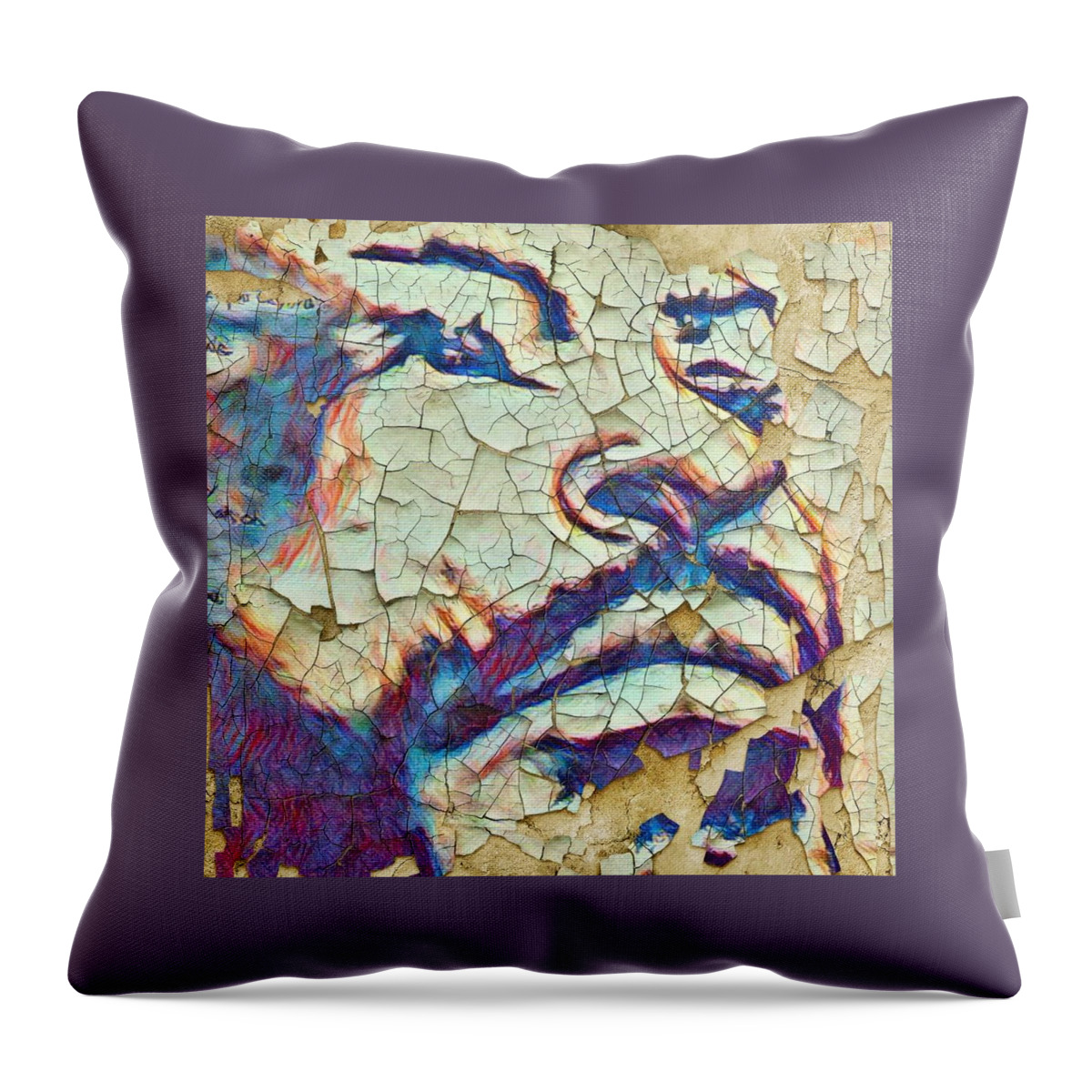  Throw Pillow featuring the mixed media What's going on by Angie ONeal