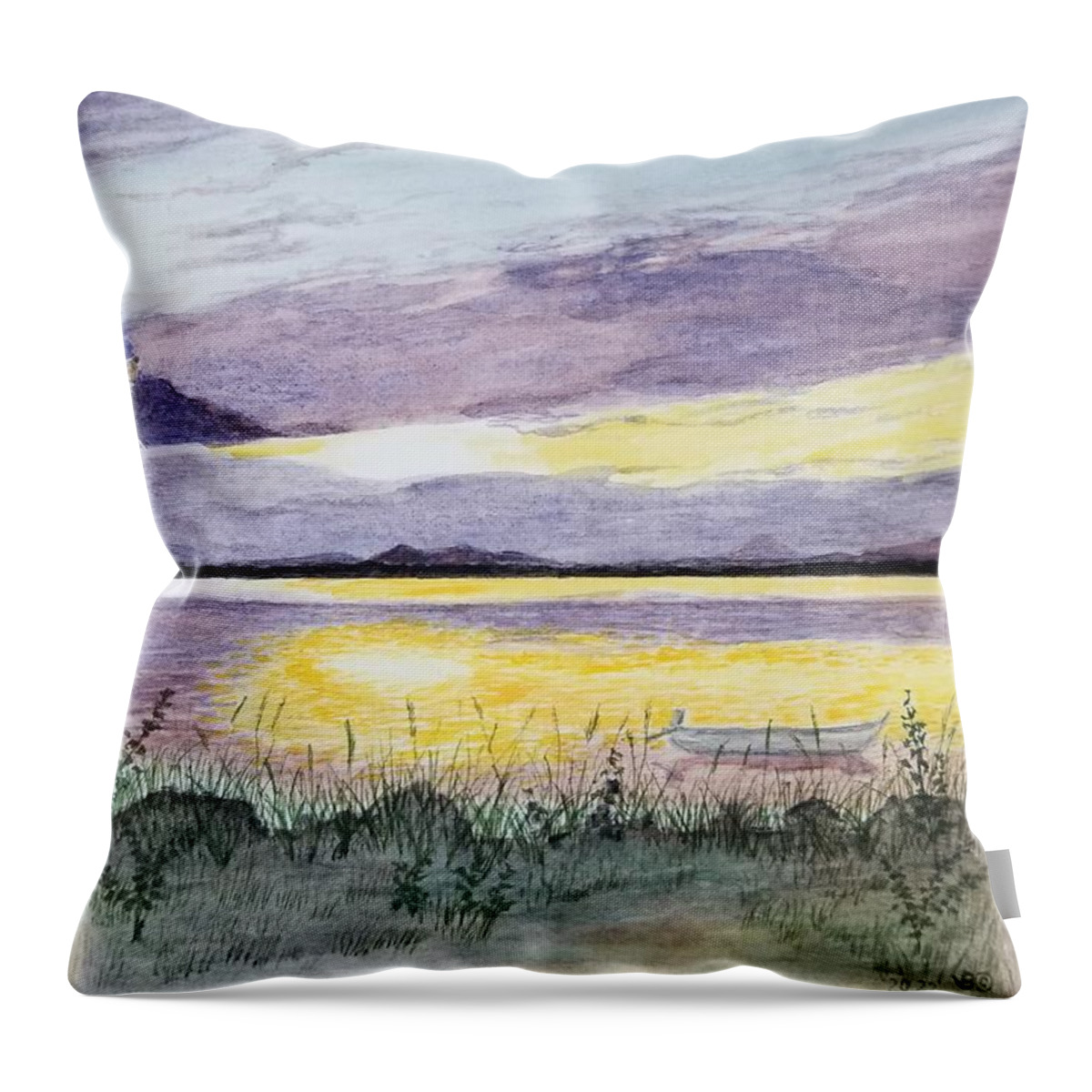 Cats Throw Pillow featuring the painting When the Cats Come out to Hunt by Vera Smith