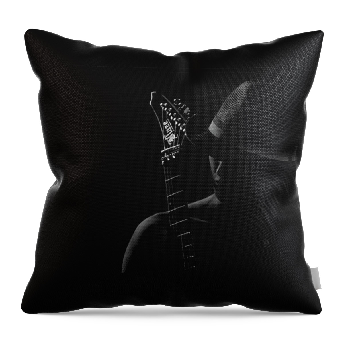 Guitar Throw Pillow featuring the photograph While My Guitar Gently Weeps by Brad Barton