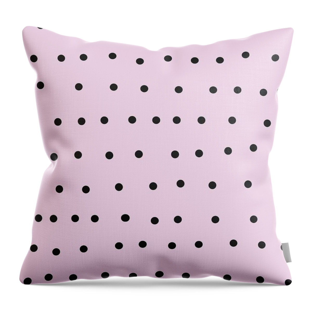 Pattern Throw Pillow featuring the digital art Whimsical Black Polka Dots On Pink by Ashley Rice