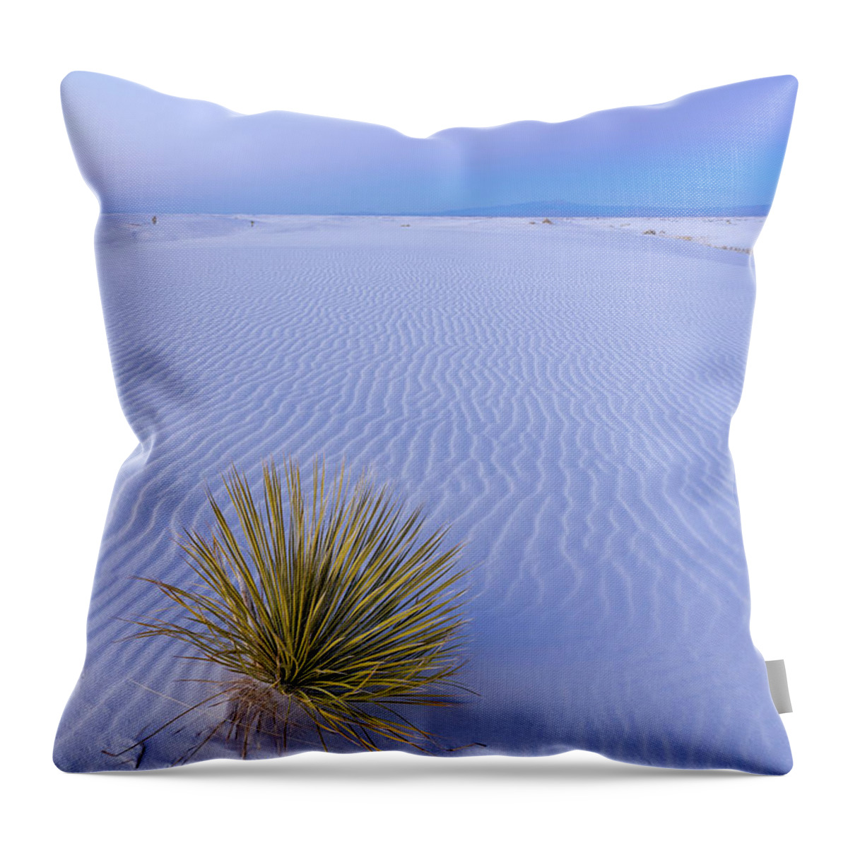 White Sands National Park Throw Pillow featuring the photograph White Sands Yucca at Dusk by Tina Horne