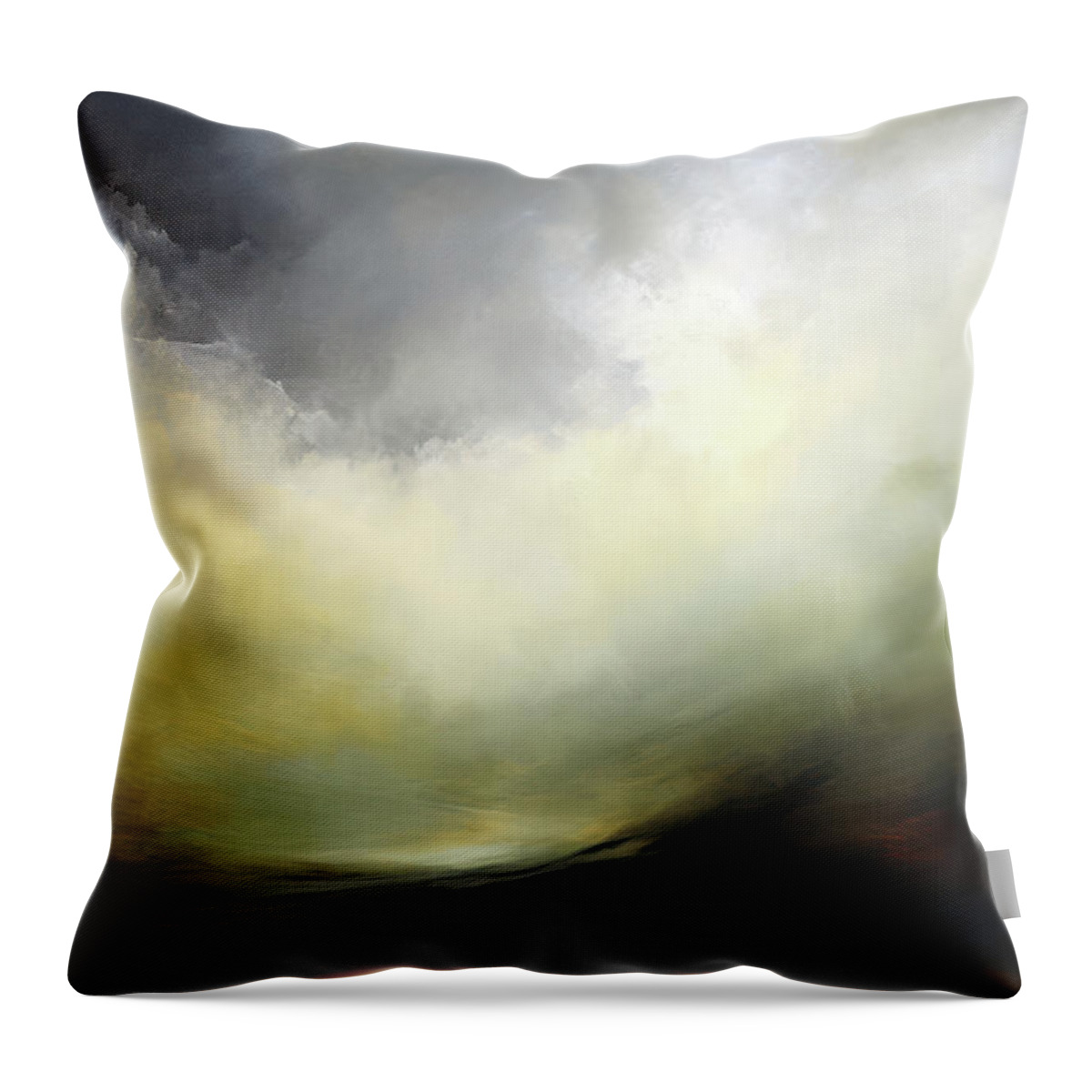 Wide Open Spaces Throw Pillow featuring the painting Wide Open Spaces Verdant Sky by Jai Johnson