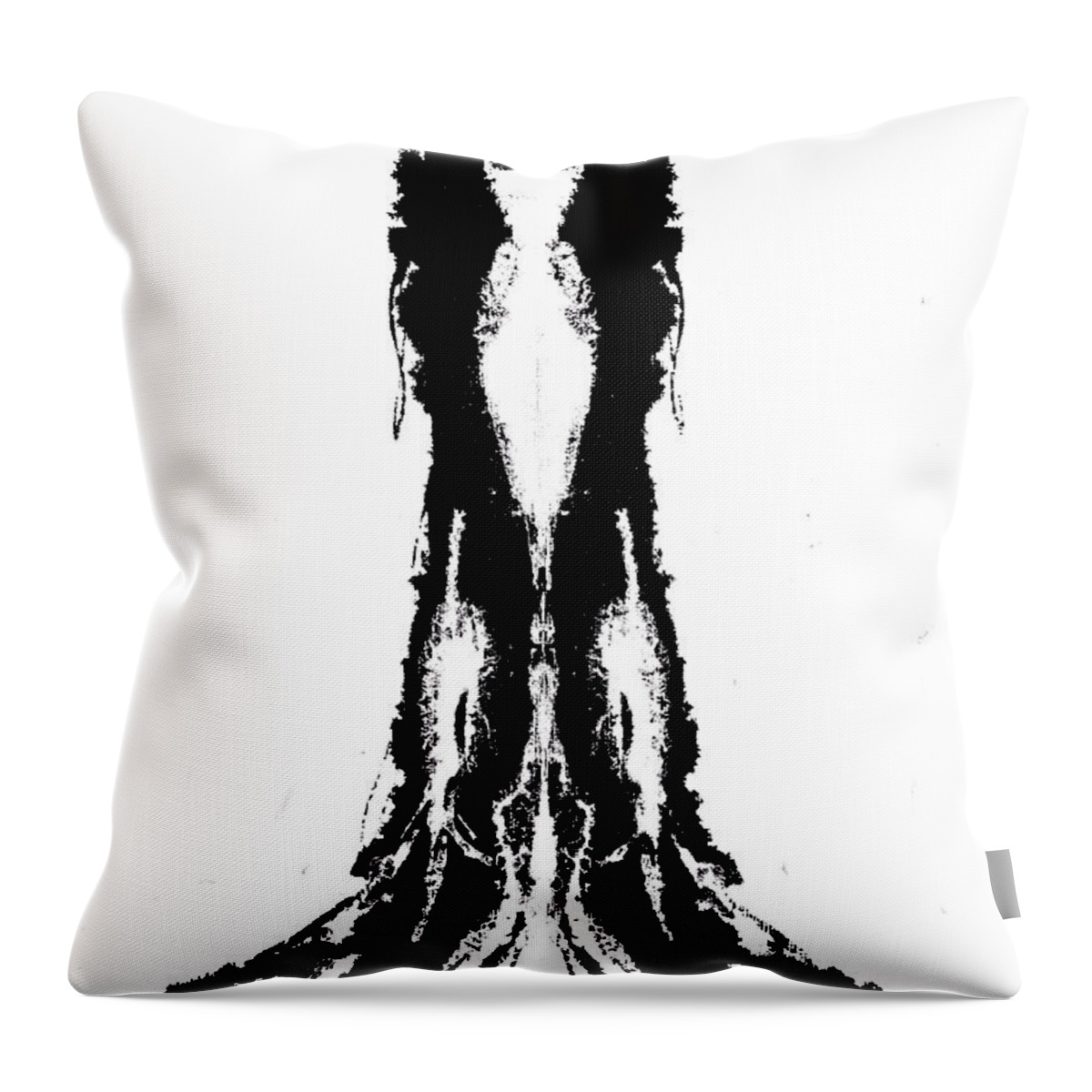 Ink Blot Throw Pillow featuring the painting Widow by Stephenie Zagorski