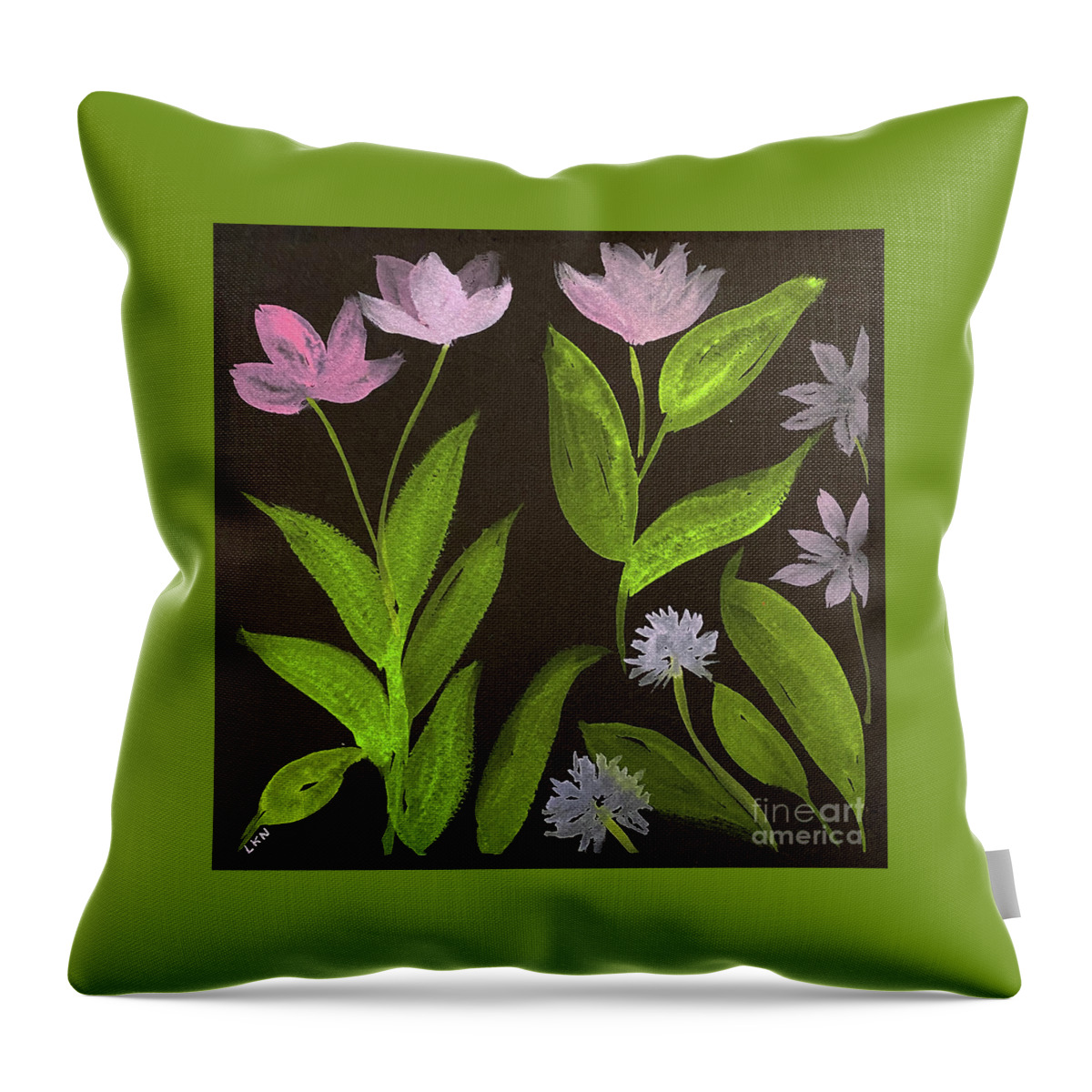 Wild Flowers Throw Pillow featuring the painting Wild Flowers by Lisa Neuman