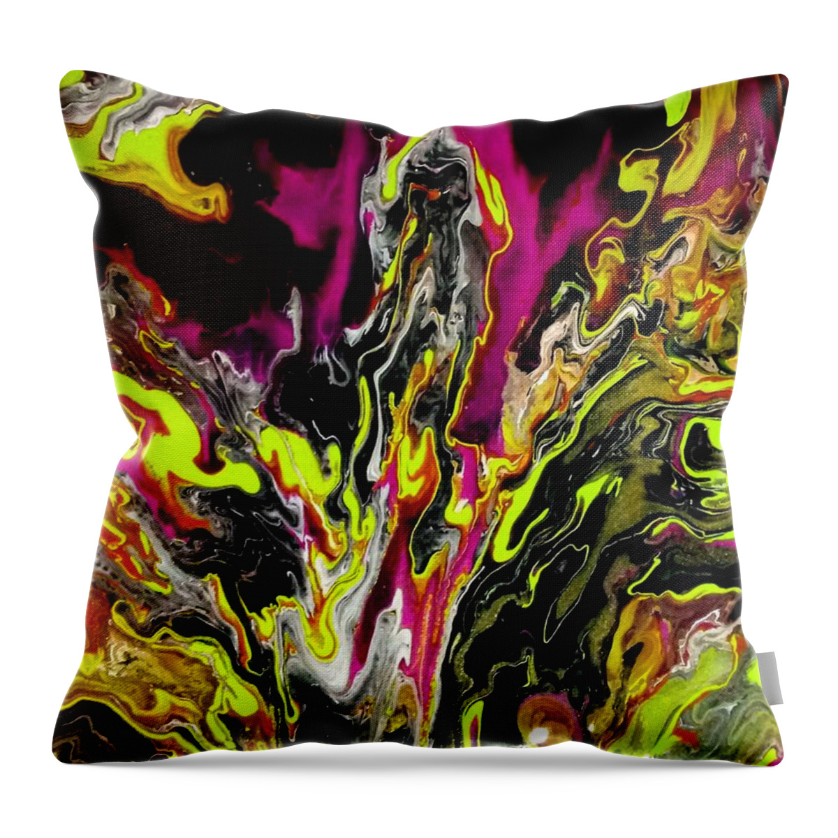 Bright Throw Pillow featuring the painting Wild Night by Anna Adams