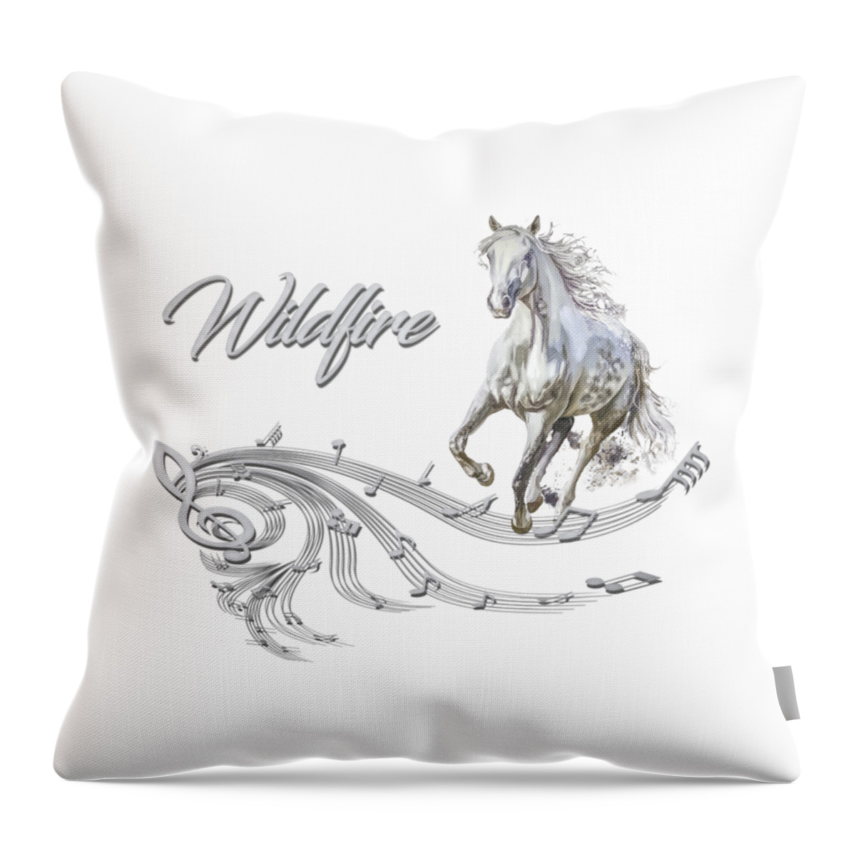 Horse Throw Pillow featuring the mixed media Wildfire Dream Horse Art 1 by Walter Herrit