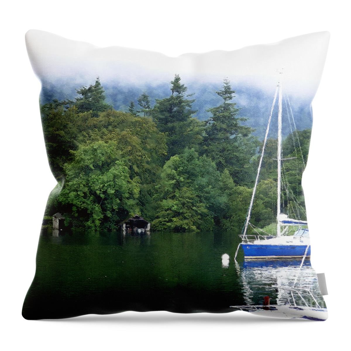 Lake Windermere Throw Pillow featuring the photograph Windermere Mooring by Brian Watt