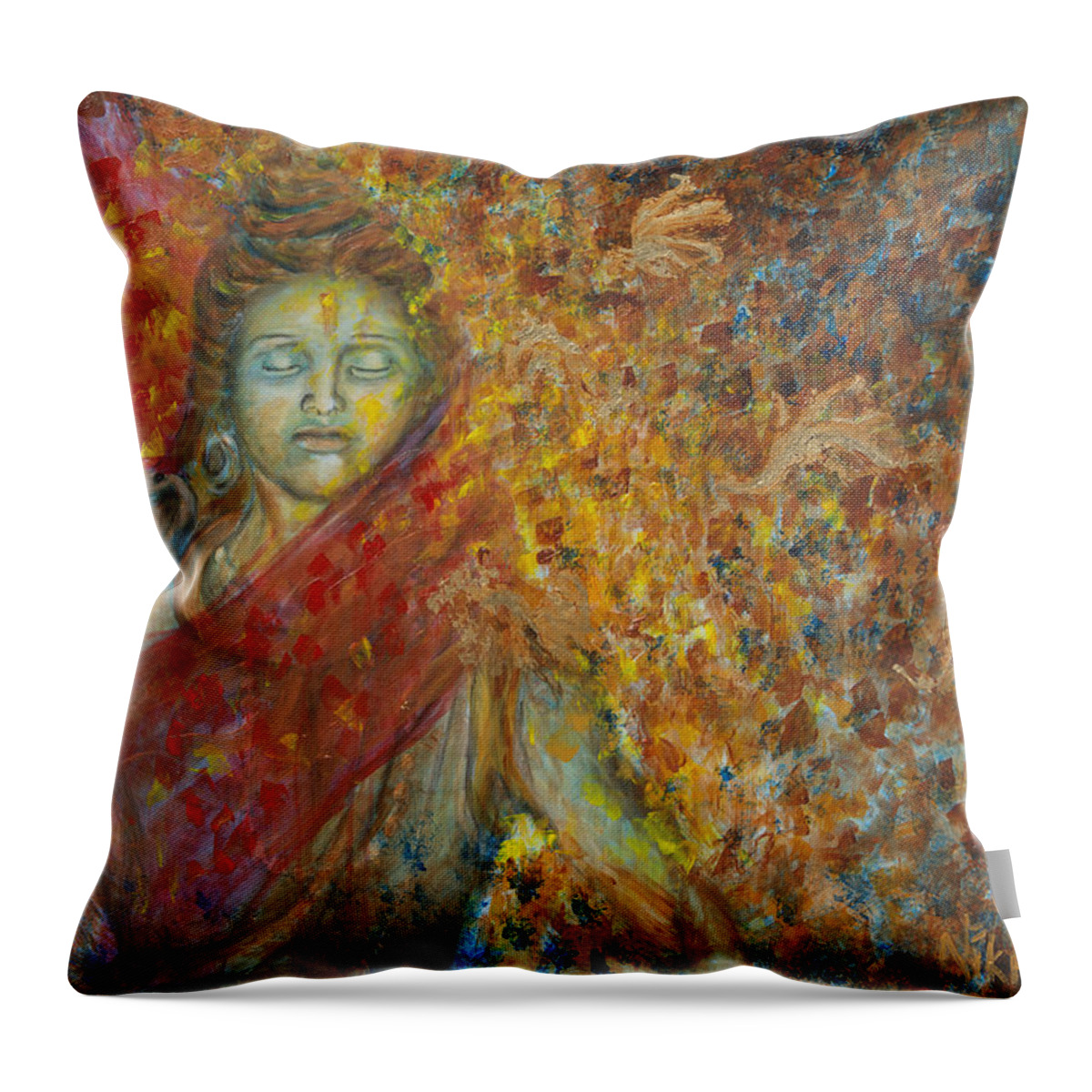 Shiva Throw Pillow featuring the painting Winds Of Change by Nik Helbig