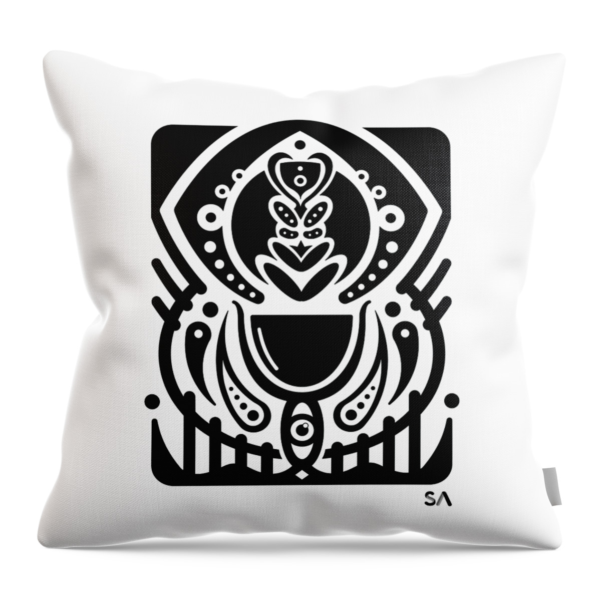 Black And White Throw Pillow featuring the digital art Wine by Silvio Ary Cavalcante