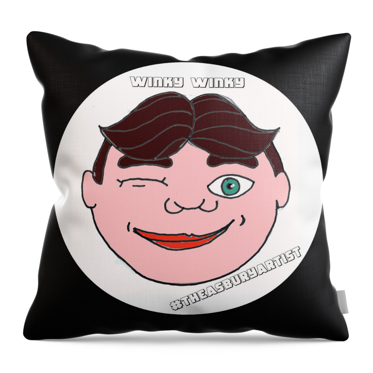 Tillie Throw Pillow featuring the painting Winky Winky by Patricia Arroyo