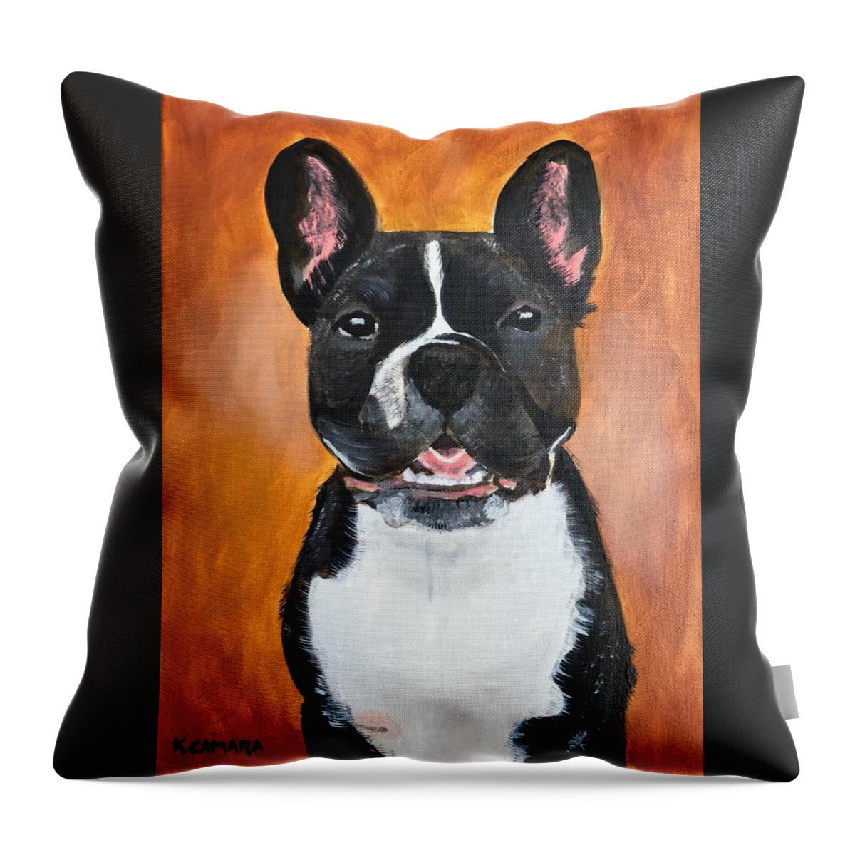 Pets Throw Pillow featuring the painting Winston by Kathie Camara