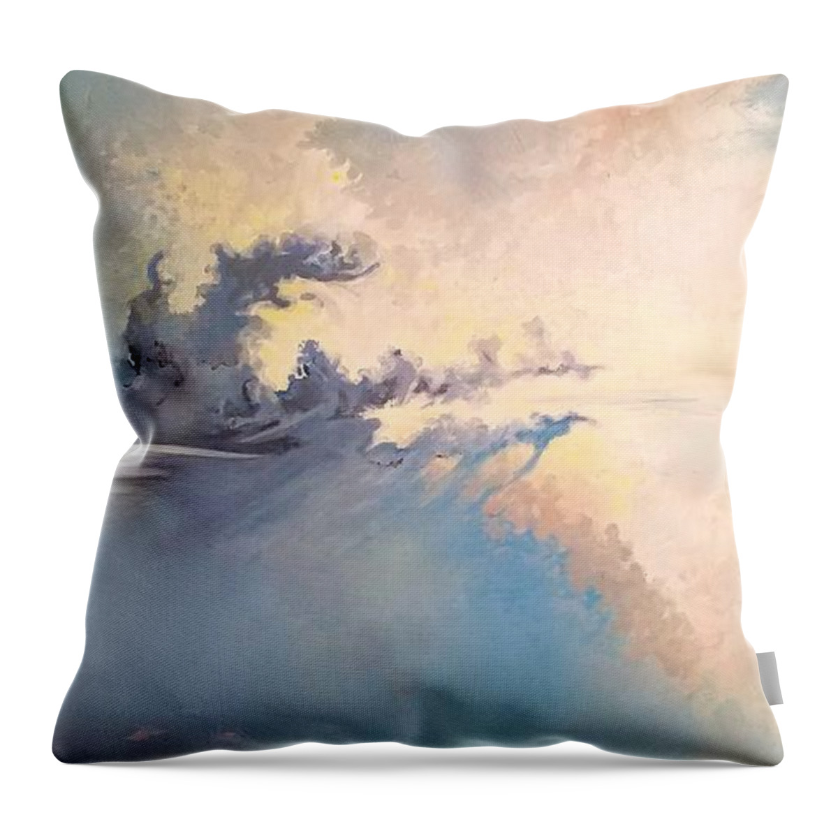 Winter Throw Pillow featuring the painting Winter Cloud Dragon by Merana Cadorette